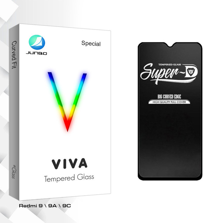 محافظ صفحه نمایش شیشه ای جانبو مدل Viva Glass Super-D مناسب برای گوشی موبایل شیائومی Redmi 9 / 9A / 9C