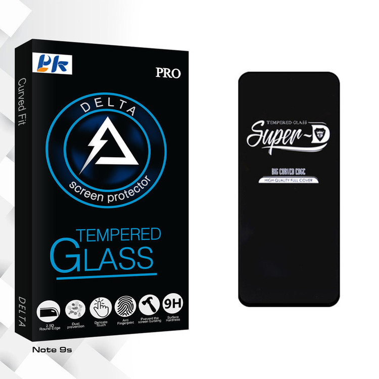 محافظ صفحه نمایش پی کی مدل Delta GlassSuper D مناسب برای گوشی موبایل شیائومی Note 9s