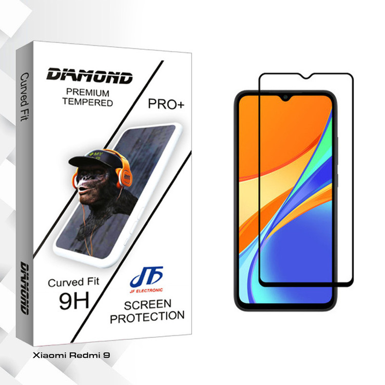 محافظ صفحه نمایش جی اف مدل Diamond glass مناسب برای گوشی موبایل شیائومی Redmi 9