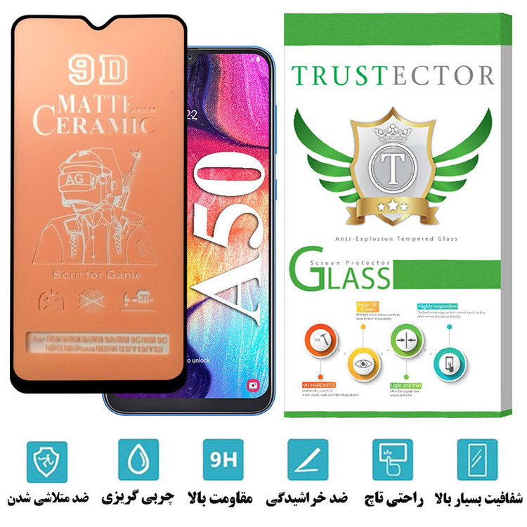 محافظ صفحه نمایش سرامیکی مات تراستکتور مدل CATA مناسب برای گوشی موبایل سامسونگ Galaxy A50