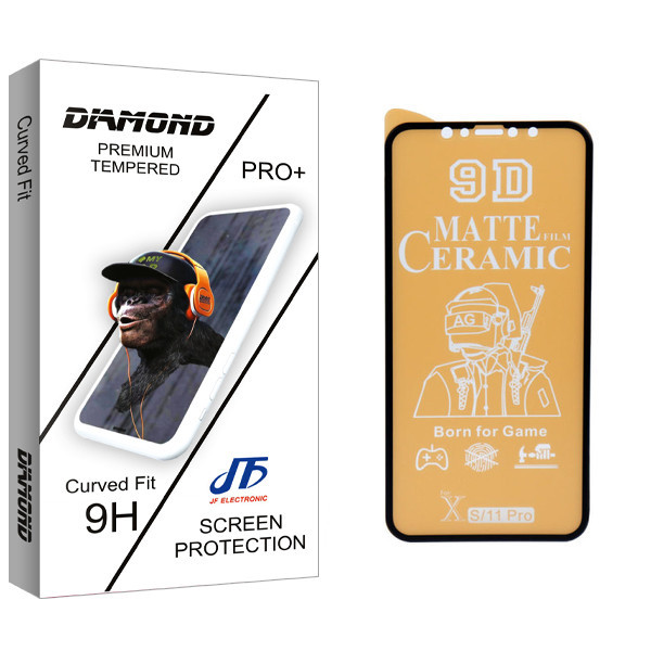 محافظ صفحه نمایش سرامیکی مات جی اف مدل Diamond glass مناسب برای گوشی موبایل اپل iphone11PRO / X/XS