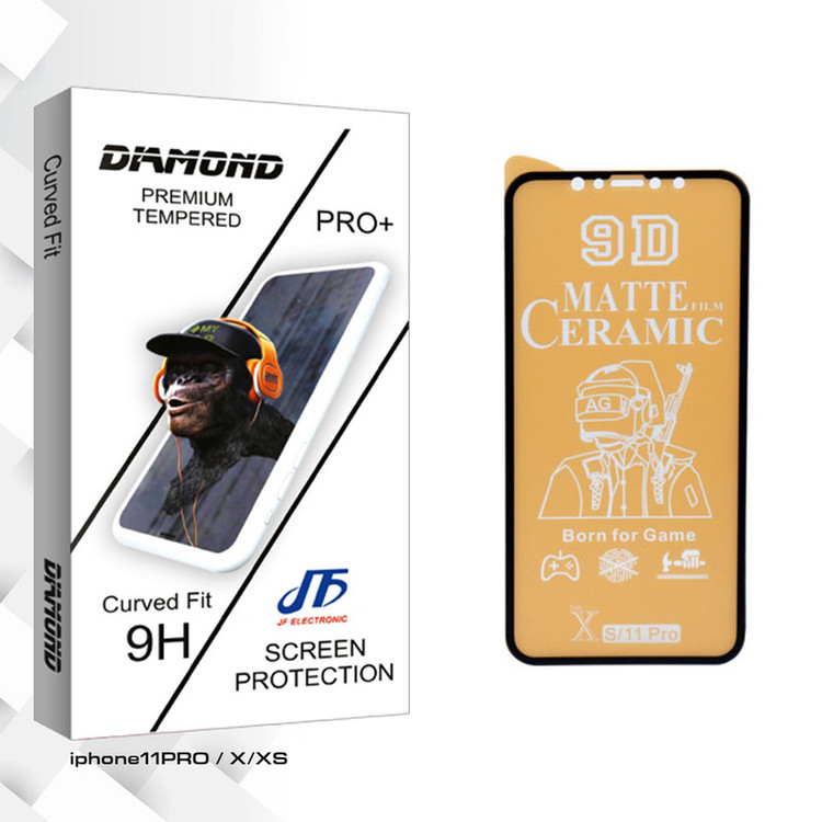 محافظ صفحه نمایش سرامیکی مات جی اف مدل Diamond glass مناسب برای گوشی موبایل اپل iphone11PRO / X/XS