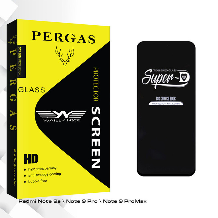 محافظ صفحه نمایش شیشه ای وایلی نایس مدل Pergas Glass Sup-D مناسب برای گوشی موبایل شیائومی Redmi Note 9s \ Note 9 Pro \ Note 9 ProMax