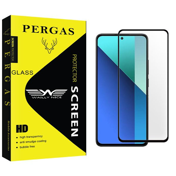 محافظ صفحه نمایش شیشه ای وایلی نایس مدل Pergas FullGlue مناسب برای گوشی موبایل شیائومی Redmi Note 13 Pro 4G