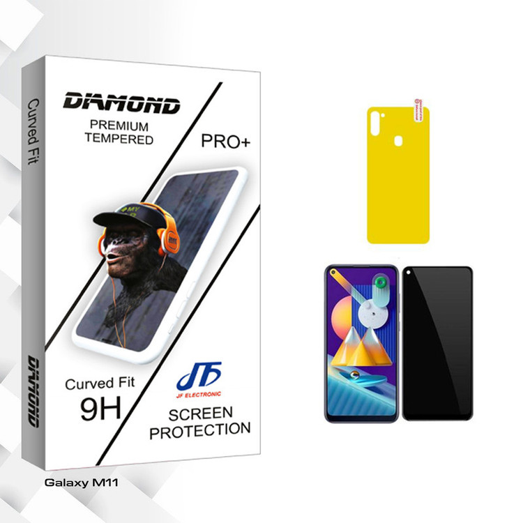 محافظ صفحه نمایش سرامیکی حریم شخصی جی اف مدل Diamond Pro مناسب برای گوشی موبایل سامسونگ Galaxy M11 محافظ پشت گوشی