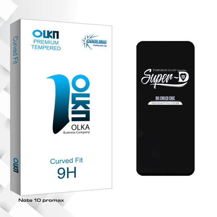 محافظ صفحه نمایش شیشه ای کولینگ مدل Olka GlassSuper D مناسب برای گوشی موبایل شیائومی Note 10 promax