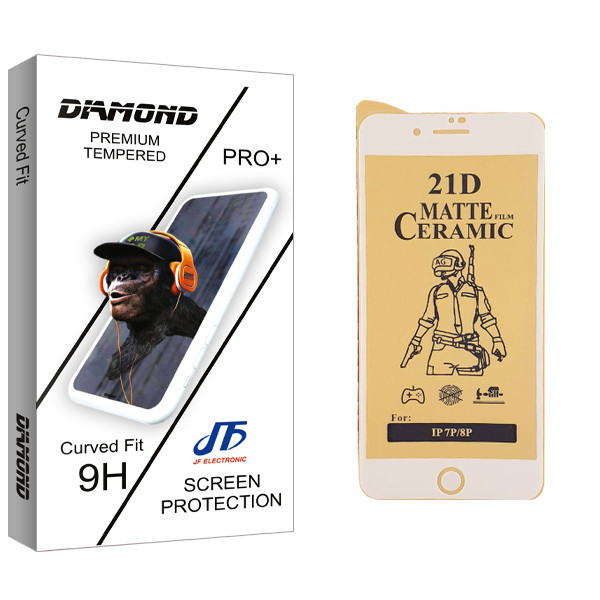 محافظ صفحه نمایش سرامیکی جی اف مدل Diamond glass مناسب برای گوشی موبایل اپل iPhone 7 Plus