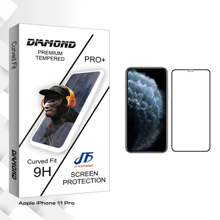 محافظ صفحه نمایش جی اف مدل Diamond glass مناسب برای گوشی موبایل اپل iPhone 11 Pro