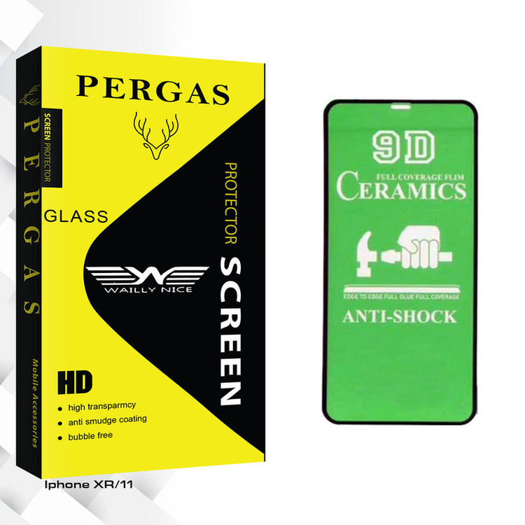 محافظ صفحه نمایش 9D وایلی نایس مدل Pergas Glass مناسب برای گوشی موبایل اپل Iphone XR/11