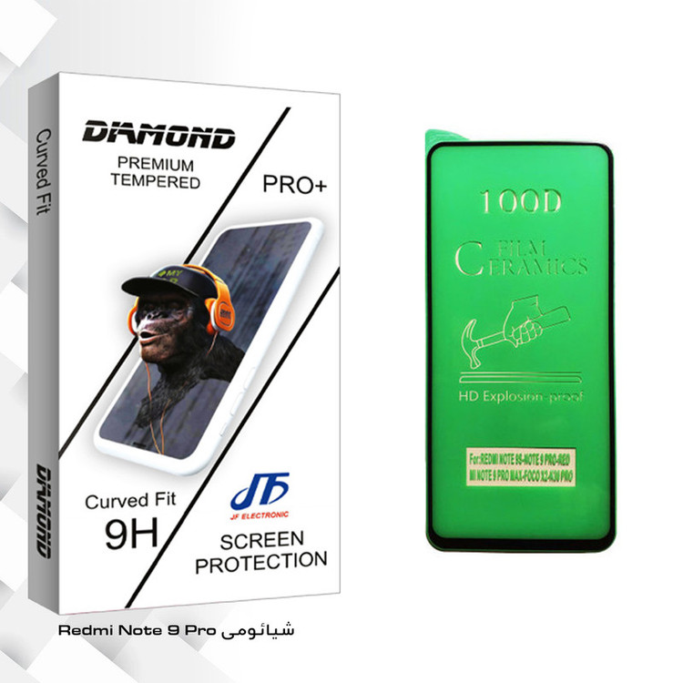 محافظ صفحه نمایش سرامیکی جی اف مدل Diamond glass مناسب برای گوشی موبایل شیائومی Redmi Note 9 Pro