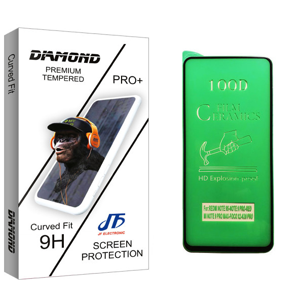 محافظ صفحه نمایش سرامیکی جی اف مدل Diamond glass مناسب برای گوشی موبایل شیائومی Redmi Note 9 Pro