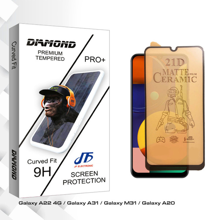 محافظ صفحه نمایش سرامیکی مات جی اف مدل Diamond Pro مناسب برای گوشی موبایل سامسونگ Galaxy A22 4G / Galaxy A31 / Galaxy M31 / Galaxy A20