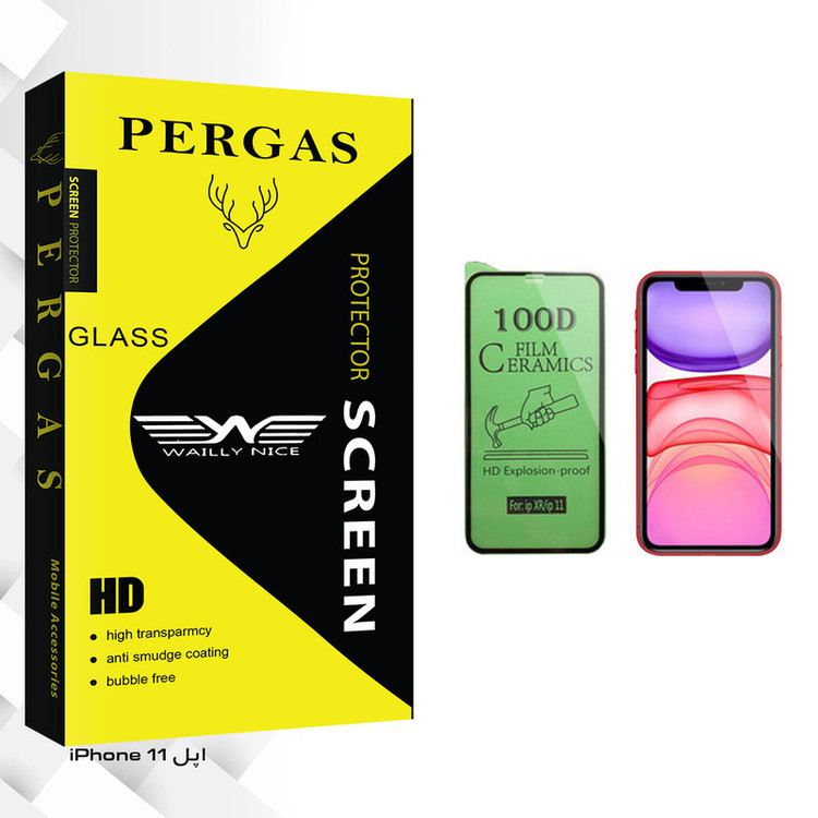 محافظ صفحه نمایش سرامیکی وایلی نایس مدل Pergas Glass مناسب برای گوشی موبایل اپل iPhone 11