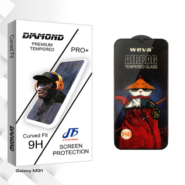 محافظ صفحه نمایش شیشه ای جی اف مدل Diamond GlassAirbag مناسب برای گوشی موبایل سامسونگ Galaxy M31