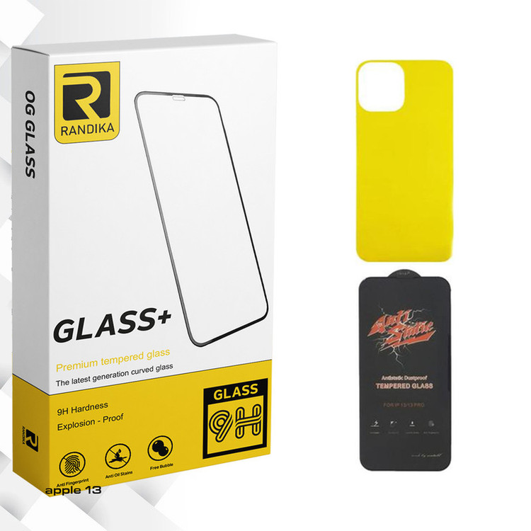 محافظ صفحه نمایش راندیکا مدل ANTI-STATIC مناسب برای گوشی موبایل اپل iPhone 13 به همراه محافظ پشت گوشی