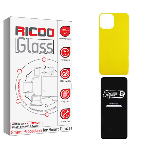 محافظ صفحه نمایش ریکو مدل Ricoo Super-D مناسب برای گوشی موبایل اپل iPhone 13 pro به همراه محافظ پشت گوشی