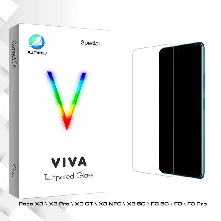 محافظ صفحه نمایش شیشه ای جانبو مدل Viva Glass MIX مناسب برای گوشی موبایل شیائومی Poco X3 \ X3 Pro \ X3 GT \ X3 NFC \ X3 5G \ F3 5G \ F3 \ F3 Pro