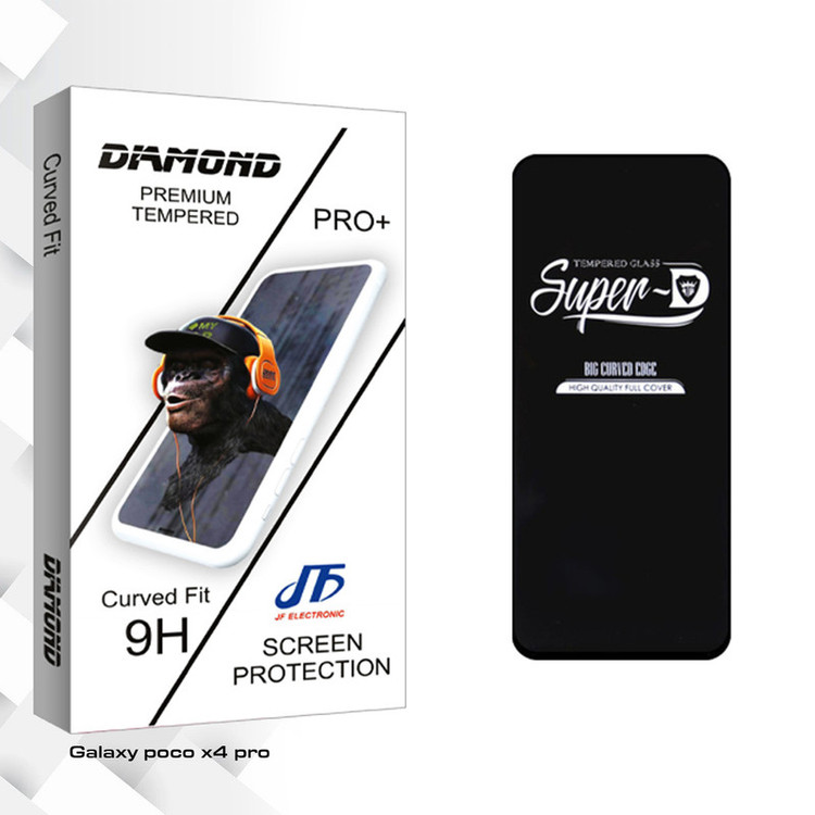 محافظ صفحه نمایش شیشه ای جی اف مدل Diamond Glass Super-D مناسب برای گوشی موبایل شیائومی poco x4 pro