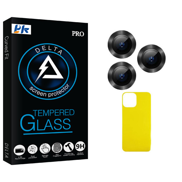 محافظ پشت گوشی پی کی مدل Delta Glass FLL مناسب برای گوشی موبایل اپل iPhone 13 Pro به همراه محافظ لنز دوربین