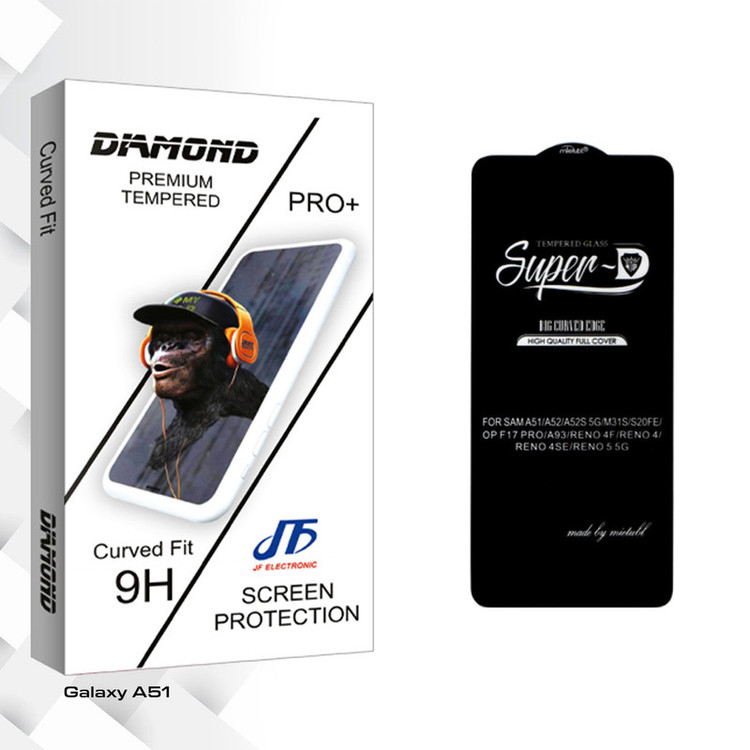 محافظ صفحه نمایش شیشه ای جی اف مدل Diamond Super-D مناسب برای گوشی موبایل سامسونگ Galaxy A51