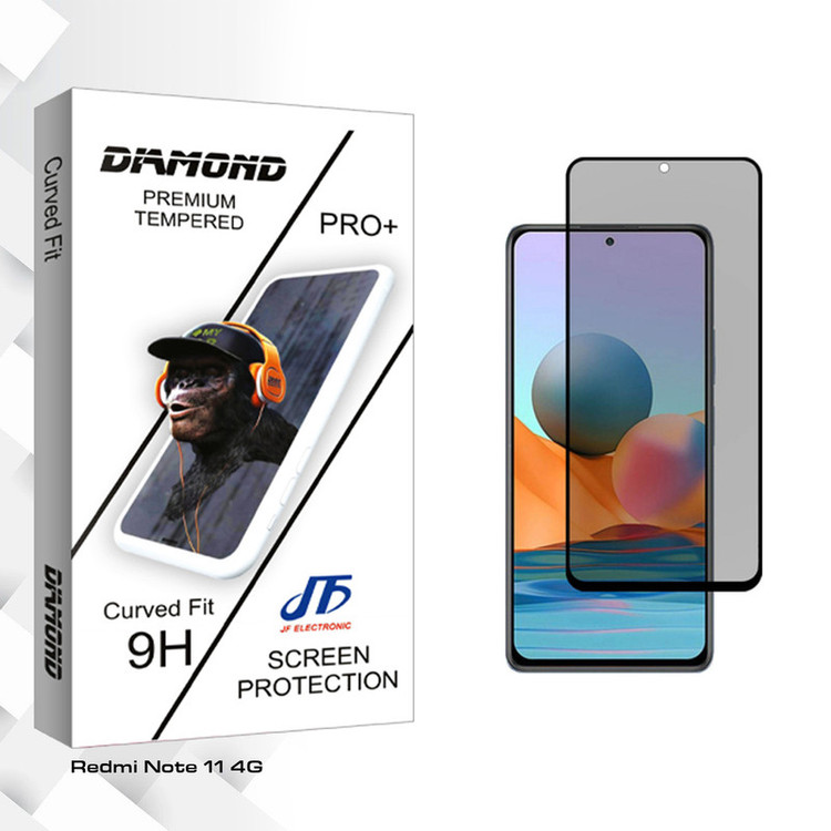 محافظ صفحه نمایش حریم شخصی جی اف مدل Diamond Glass مناسب برای گوشی موبایل شیائومی Redmi Note 11 4G