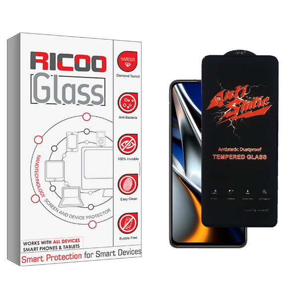 محافظ صفحه نمایش شیشه ای ریکو مدل Ricoo Glass AntiStatic مناسب برای گوشی موبایل شیائومی Poco X4 Pro 5G 2201116PG