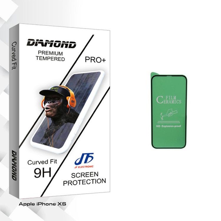 محافظ صفحه نمایش سرامیکی جی اف مدل Diamond glass مناسب برای گوشی موبایل اپل iPhone XS