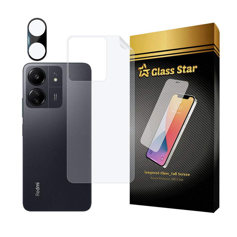 محافظ پشت گوشی گلس استار مدل MTBFULG مناسب برای گوشی موبایل شیائومی Redmi 13C 4G به همراه محافظ لنز