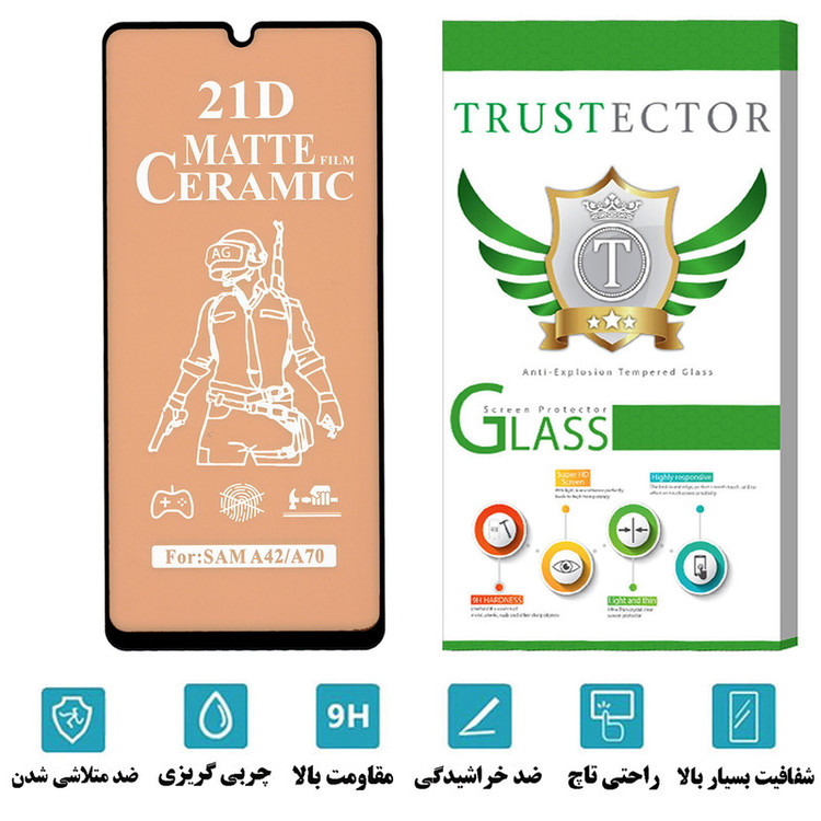 محافظ صفحه نمایش سرامیکی مات تراستکتور مدل CATA مناسب برای گوشی موبایل سامسونگ Galaxy A70s