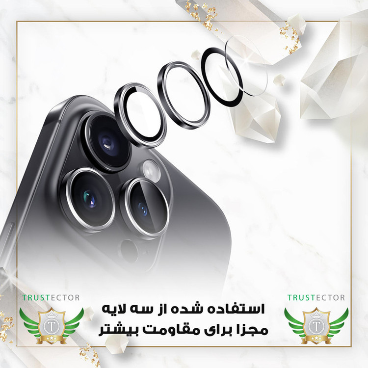 محافظ لنز دوربین تراستکتور مدل RINT20 مناسب برای گوشی موبایل شیائومی Redmi Note 14S