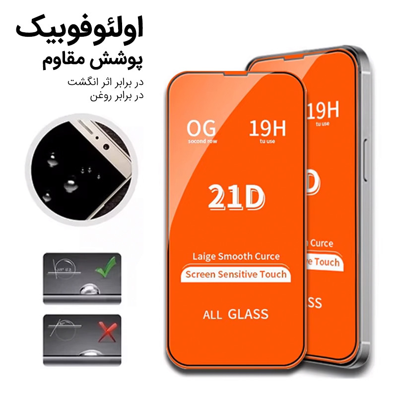 محافظ صفحه نمایش فورس گلس مدل 21DFulGlass مناسب برای گوشی موبایل اپل iPhone 8