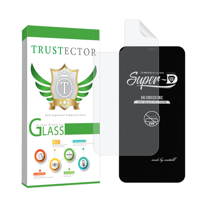 محافظ صفحه نمایش تراستکتور مدل SUPNABKTR مناسب برای گوشی موبایل اپل iPhone 12 به همراه محافظ پشت گوشی