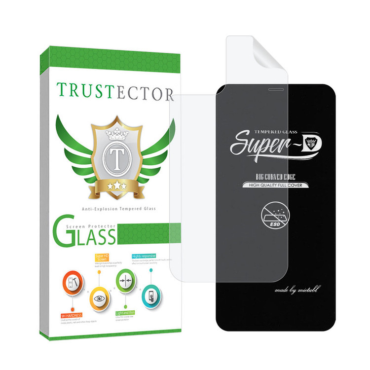 محافظ صفحه نمایش تراستکتور مدل SUPNABKTR مناسب برای گوشی موبایل اپل iPhone 12 به همراه محافظ پشت گوشی