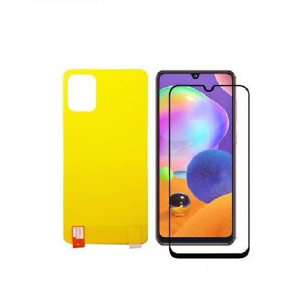 محافظ صفحه نمایش کی آر مدل FUL مناسب برای گوشی موبایل Galaxy A31 به همراه محافظ پشت گوشی