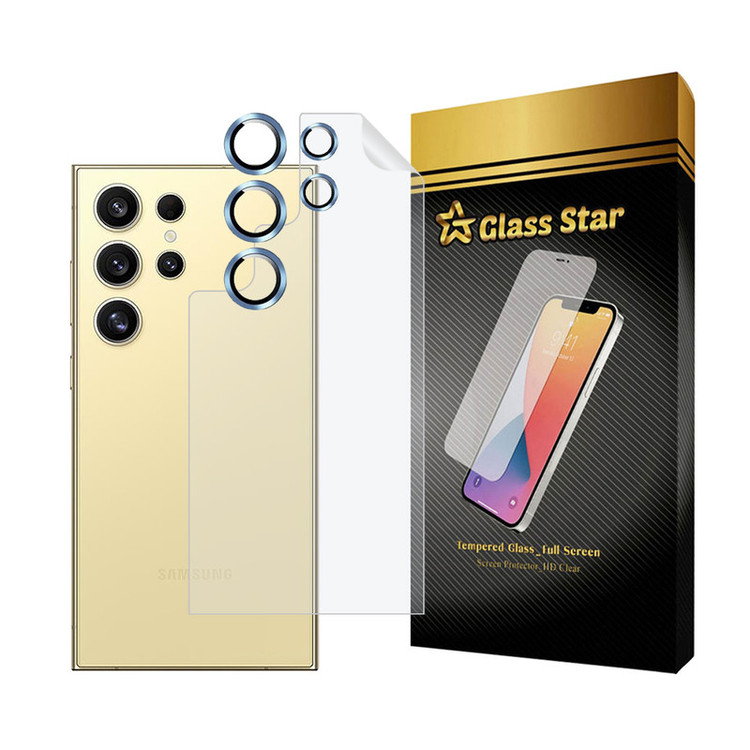 محافظ پشت گوشی گلس استار مدل MTBRING مناسب برای گوشی موبایل سامسونگ Galaxy S22 Ultra 5G به همراه محافظ لنز