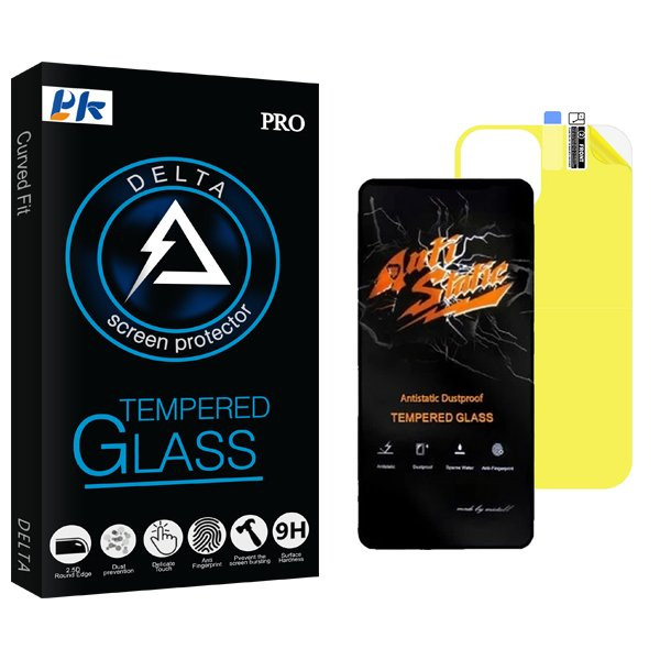 محافظ صفحه نمایش پی کی مدل Delta Antistatic مناسب برای گوشی موبایل اپل iPhone 12 Pro Max  به همراه محافظ پشت گوشی