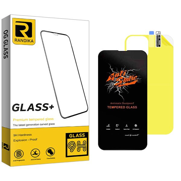 محافظ صفحه نمایش راندیکا مدل RK Antistatic مناسب برای گوشی موبایل اپل iPhone 14 Pro Max  به همراه محافظ پشت گوشی