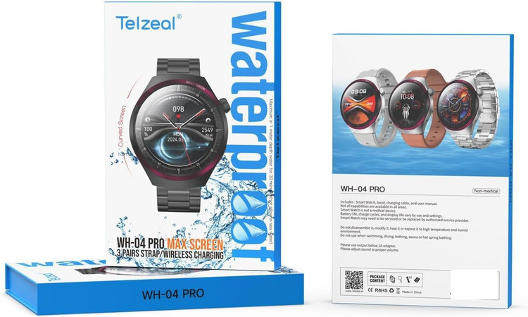 ساعت هوشمند تلزیل Telzeal WH-04 pro max screen ضدآب اورجینال 18 ماه گارانتی