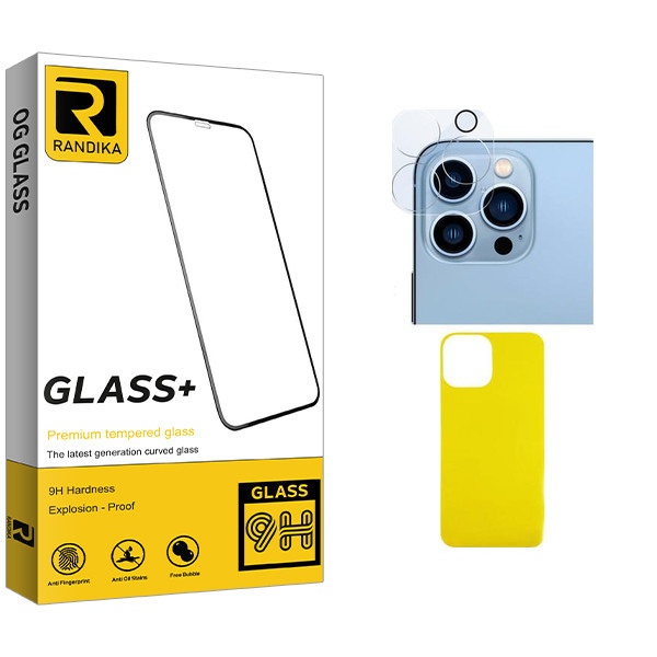 محافظ پشت گوشی راندیکا مدل Randika Glass FLL مناسب برای گوشی موبایل اپل iPhone 12 Pro به همراه محافظ لنز دوربین