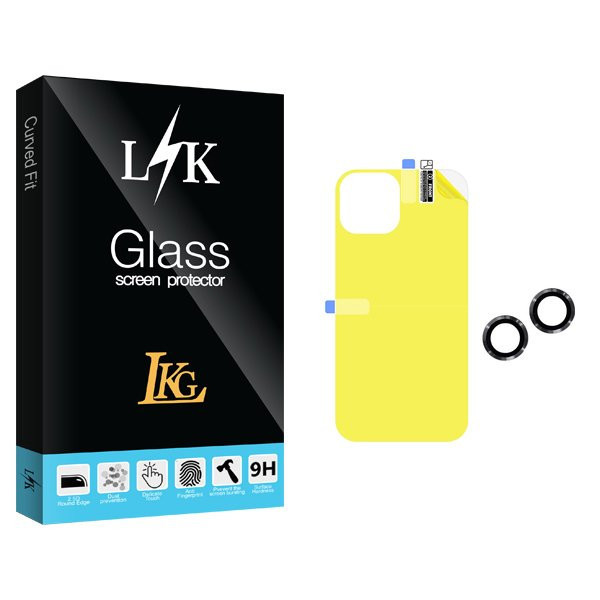 محافظ پشت گوشی ال کا جی مدل LKK مناسب برای گوشی موبایل اپل iPhone 13 به همراه محافظ لنز گوشی
