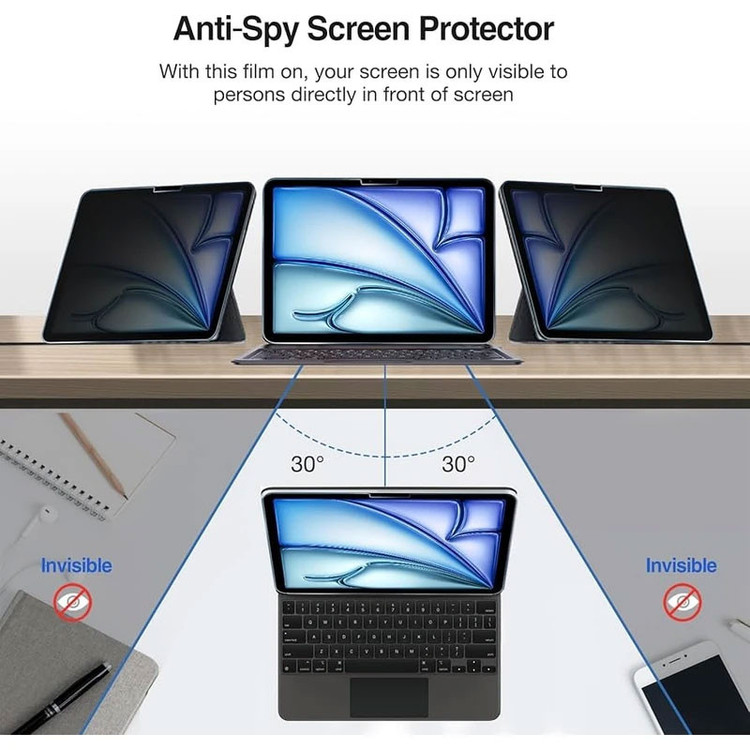 محافظ صفحه نمایش حریم شخصی D`HARDمدل PrivacyPad مناسب برای تبلت اپل iPad Air 11 2026/ Air 11 2025/ Air 11 2024