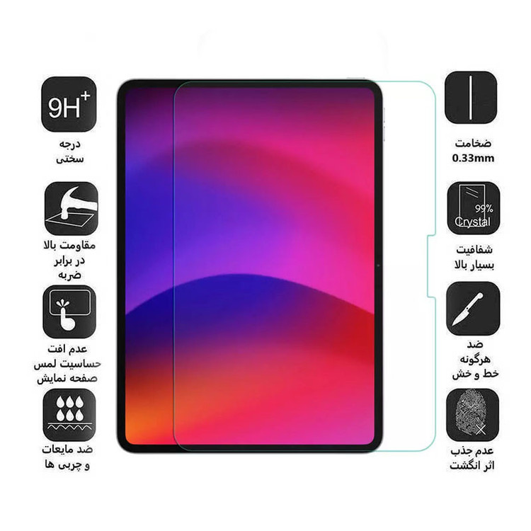 محافظ صفحه نمایش D`HARDمدل Super Power 5D مناسب برای تبلت اپل iPad Air 13 2025 / iPad Air 13 2024 / iPad Pro 13 2024