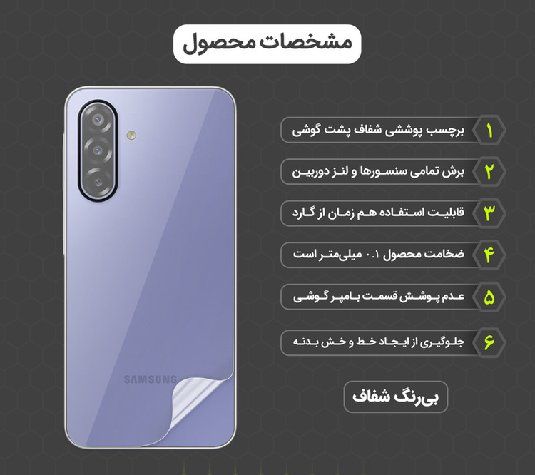 محافظ پشت گوشی هیدروژل مولتی نانو D`HARDمدل X-F1T مناسب برای گوشی موبایل سامسونگ Galaxy A17