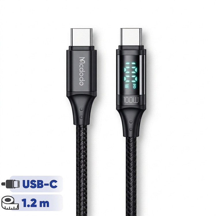 کابل USB-C مک دودو مدل Digital HD 100W PD Fast Charge طول 1.2 متر