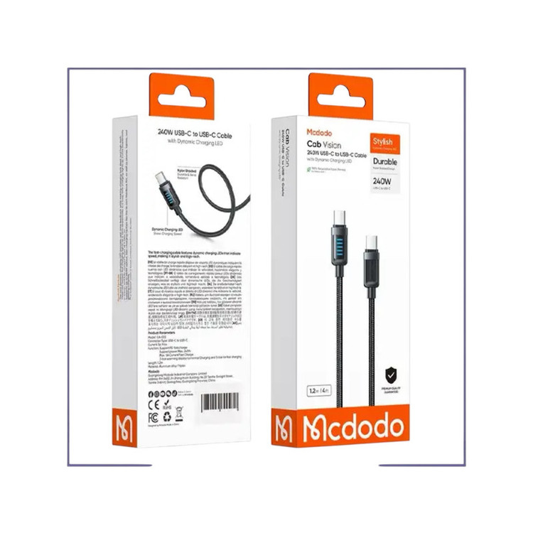 کابل usb-c مک دودو مدل ca-0350 240W طول۱.۲ متر