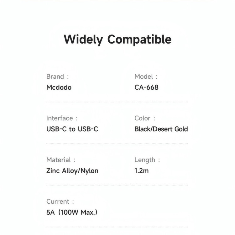 کابل USB-C مک دودو مدل CA-668 طول 1.2 متر