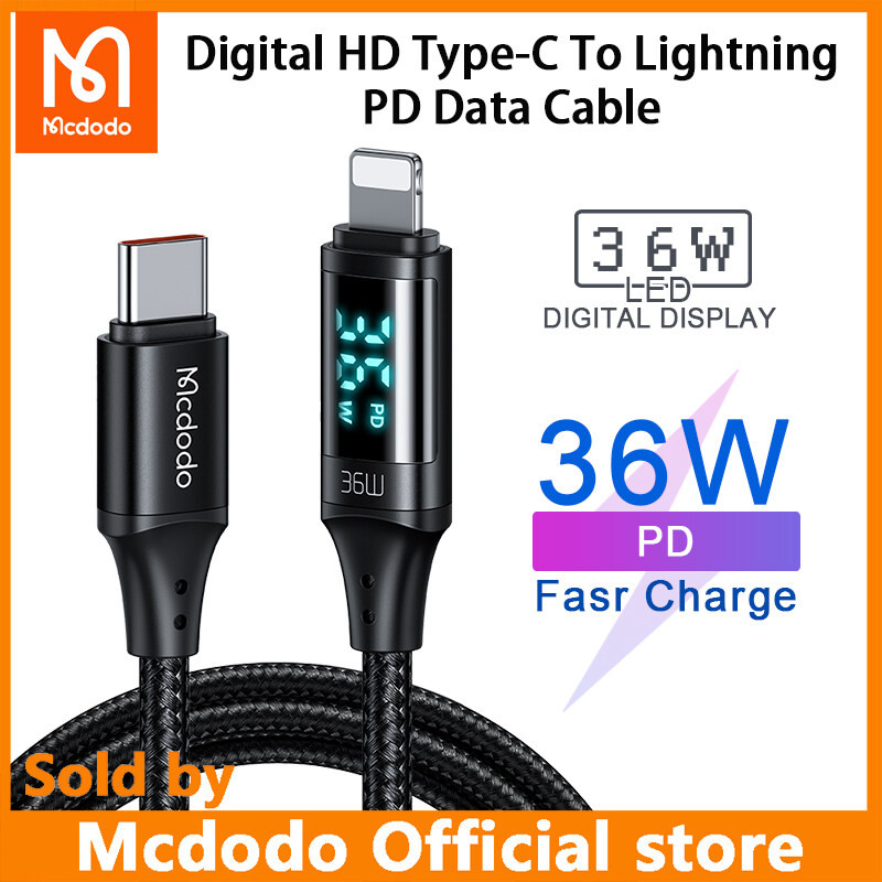 کابل تبدیل USB-C به لایتنینگ مک دودو مدل CA-103 36W طول 1.2 متر