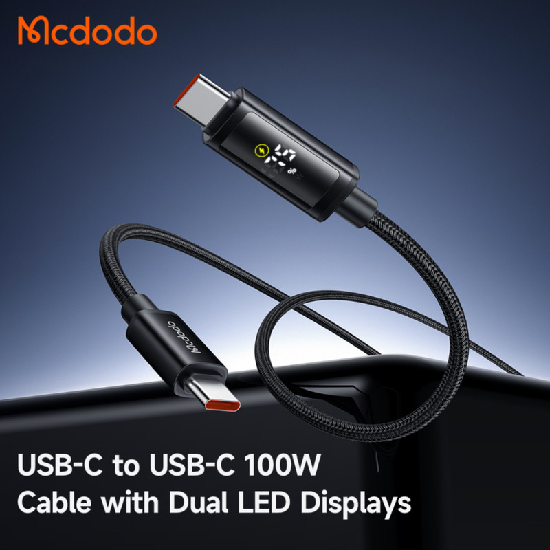 کابل USB- C مک دودو مدل Dual LED Display طول 1.2 متر