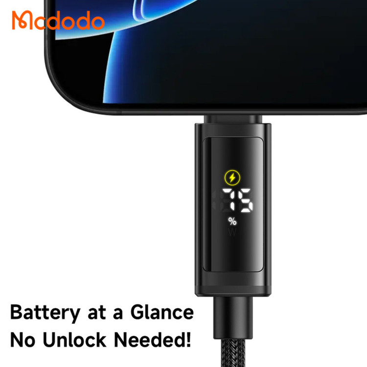 کابل USB- C مک دودو مدل Dual LED Display طول 1.2 متر