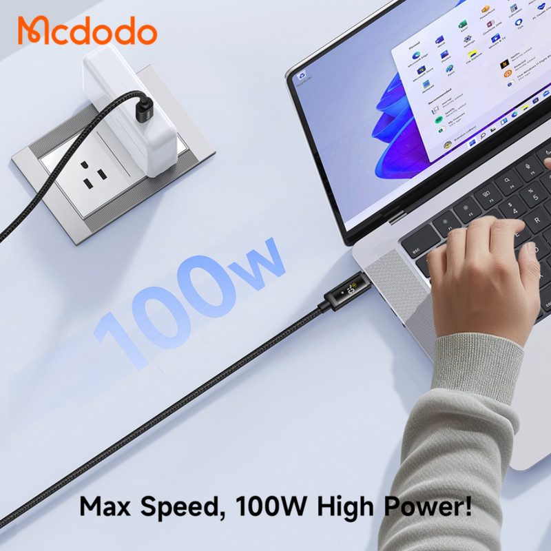 کابل USB- C مک دودو مدل Dual LED Display طول 1.2 متر